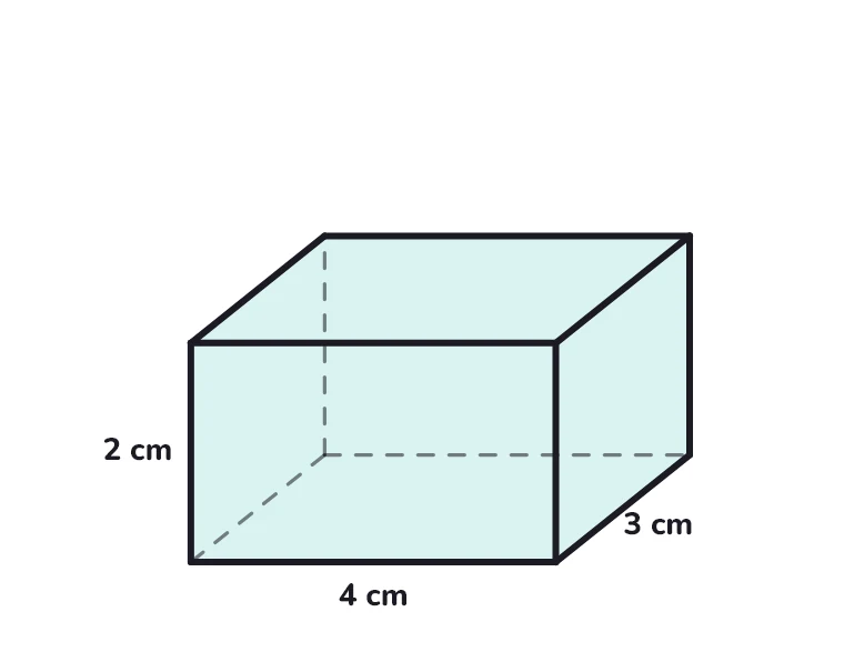 Prostopadłościan 4 cm × 3 cm × 2 cm